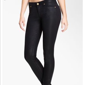 7 For All Mankind Coated Black Skinny Jeans
